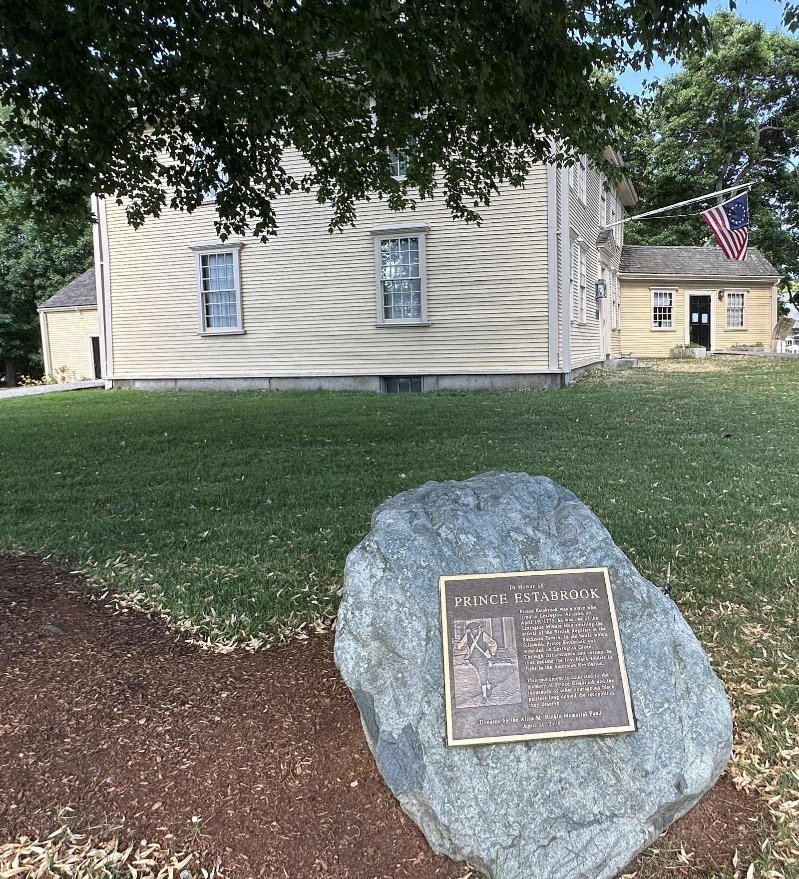 Prince Estabrook memorial plaque, Lexington