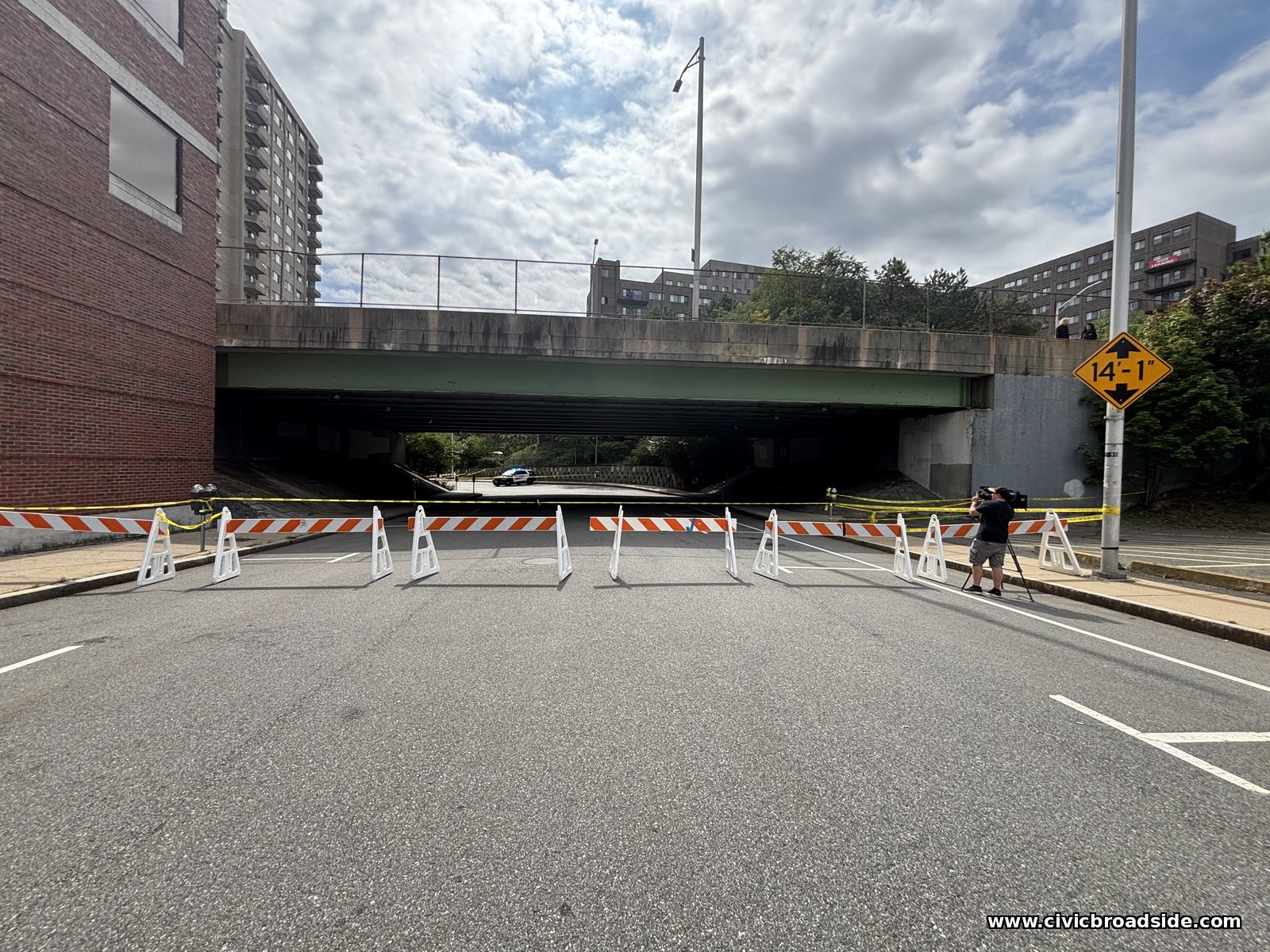 Scene along the closed section of Dartmouth Street, September 17