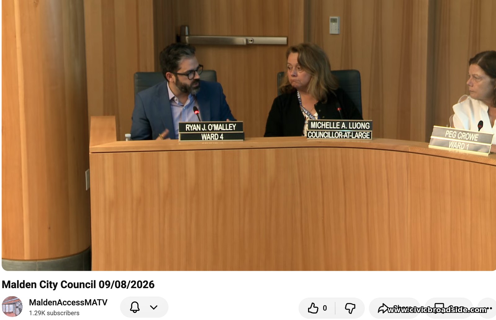 Ward 4 Councillor Ryan O'Malley speaks at the dais