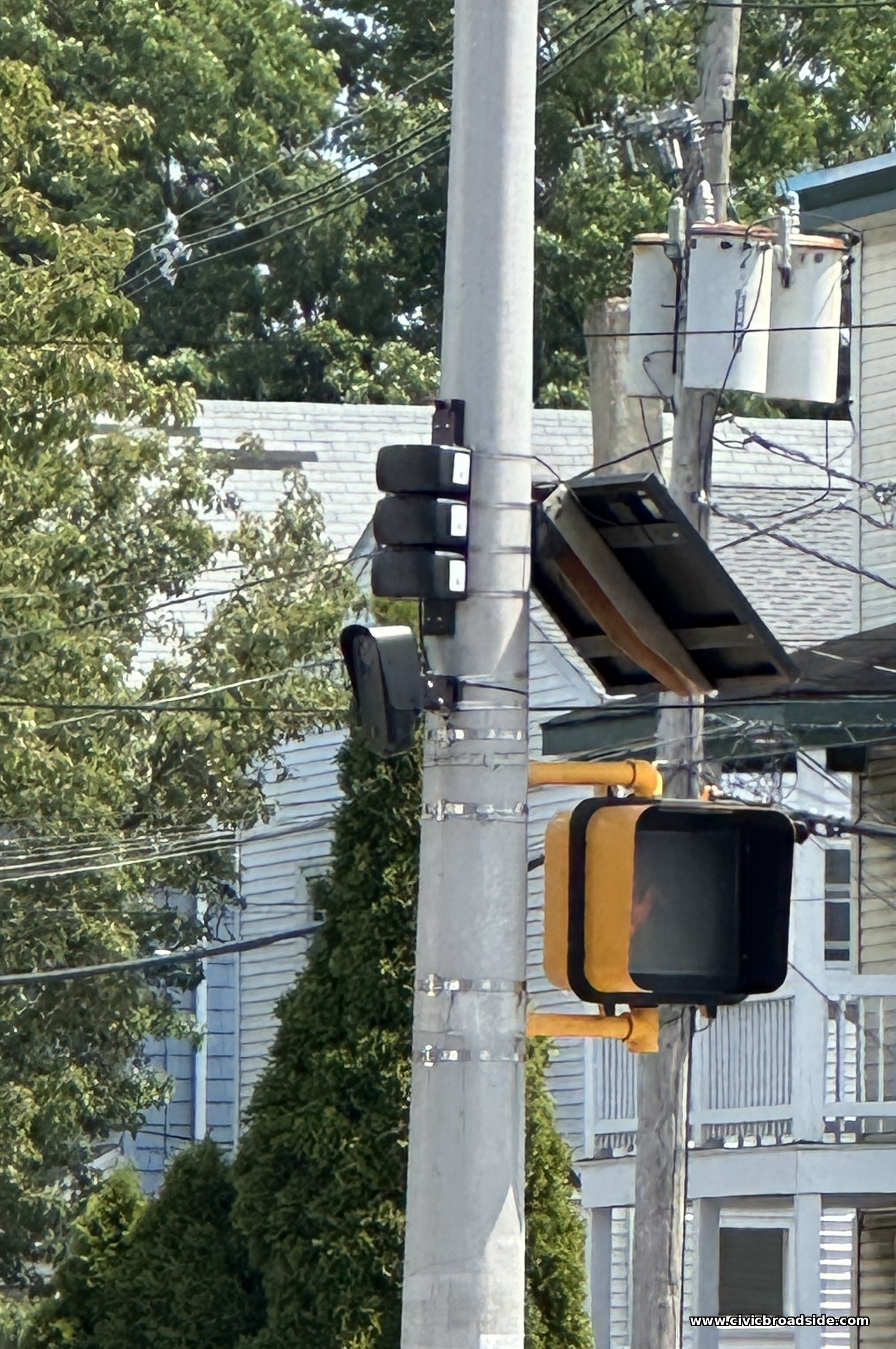 A license-plate reader camera mounted at a Malden intersection