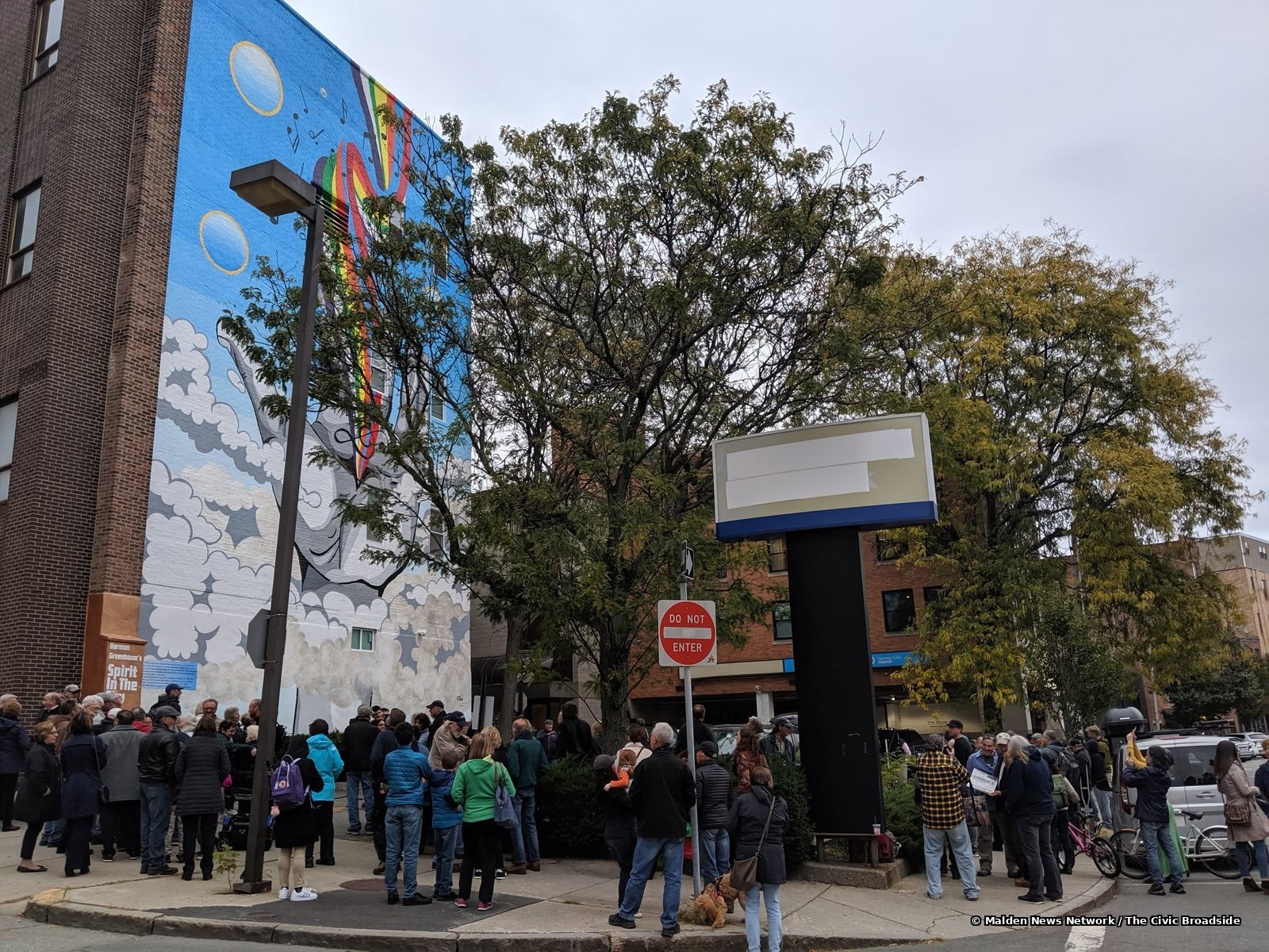 The gathering at Exchange Street
